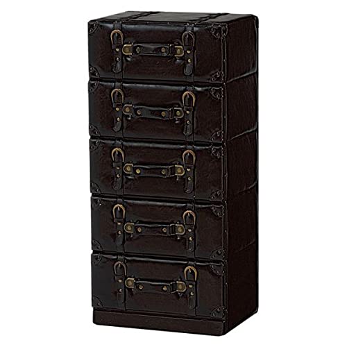 トランク型チェスト 5段 ブラウン 楽天市場】トランク 収納 ボックス チェスト 5段 アンティーク